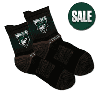 Wolves Black QTR Socks